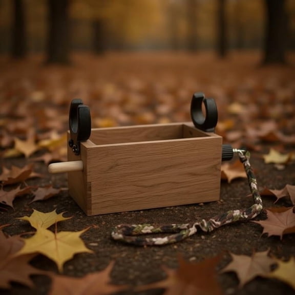 Black Walnut Turkey Box Call Push Button Hunting Call Easy One-Hand Operation Realistic Turkey Sounds for Spring Hunting Season