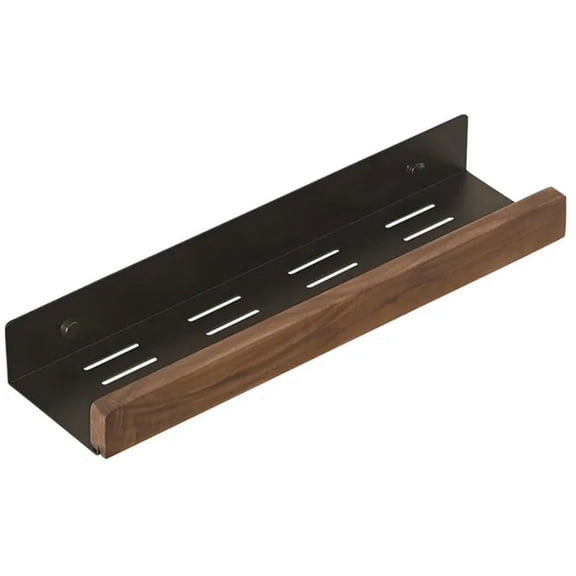 Black Walnut Wood Bathroom Storage Rack Wall Mounted Light Luxury Living Room Non Perforated Bathroom Storage Rack,30cm