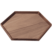 Black Walnut Wood Hexagonal Tray, 10.2 x 5.9 in / 26 x 15 cm Solid Household Dessert Plate, Sturdy Wooden Serving Tray for Tea Coffee, Dinner Plate, Decorative Food Plate