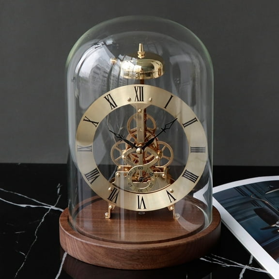 Black Walnut Wood Smart Night Light & Alarm Clock - Voice Activated LED Bedside Lamp, Retro Mechanical Design with Warm Lighting, Ideal Home Decor Gift,Golden