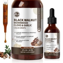 Black Walnut Wormwood Liquid Extract with Dropper, Herbal Supplement, Rapid Gut Cleanse & Digestive Health, 2 fl oz