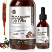 Black Walnut Wormwood Liquid Extract Drop, with Clove Tincture Herbal Supplement, Support Digestive Balance and Gut Cleanse Health for Humans, 2 fl oz