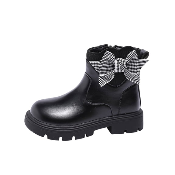 Black Warm Boots For Girls With Thick Interior And Comfort Fit For Chilly Climate