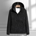 thumbnail image 1 of Black Warm Winter Coats, Polyester Solid Color Jackets, Women's Autumn and Winter Solid Color Maple Print Windproof and Rainproof Hooded Coat Breathable Outdoor Jacket, 4XL, 1 of 8