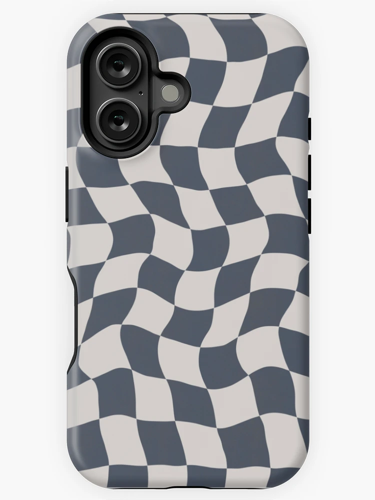 Black Warp Wavy Checked Case iPhone 11 12 13 14 15 16 Pro Max Trippy ...