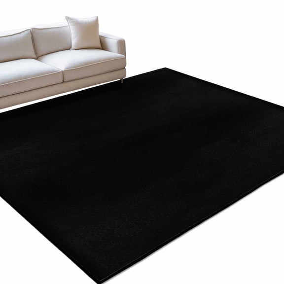 Black Washable Rug 5x8 Area Rug for Living Room Bedroom Non Slip Indoor Floor Rectangle Carpet Soft Low Pile Large Solid Color Farmhouse Black Entryway Rugs for Dining Room Office Home