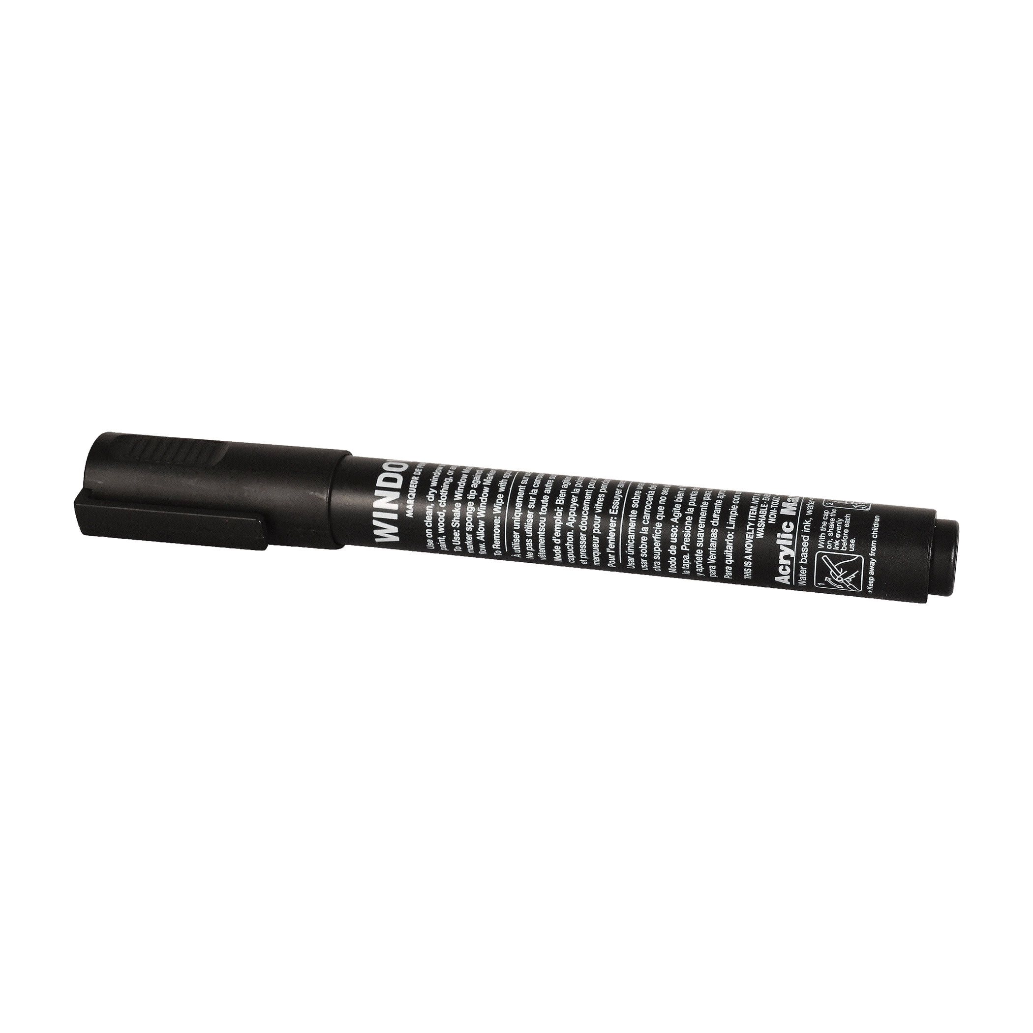 Black Washable Window Markers for Indoor and Outdoor Use, Pack of 6