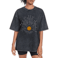 thumbnail image 1 of Black Washed Be The Light Print Tshirt Graphic Tees Faith Inspired Oversized Casual Shirts Short Sleeve S-2XL Everyday Tops, 1 of 5