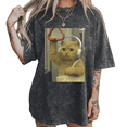 thumbnail image 1 of Black Washed Cat On Subway With Headphones S-2XL Print Tshirt Graphic Tees Shirts Cat Fashion Tops, 1 of 5
