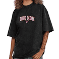 thumbnail image 1 of Black Washed Dog Mom Pink Bow Glitter Print Tshirt Graphic Tees Shirts Casual S-2XL Tops, 1 of 5