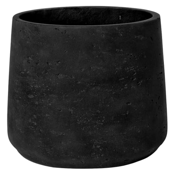 Black Washed Fiberstone Planter Indoor and Outdoor Flower Pot 8" H x 9" W