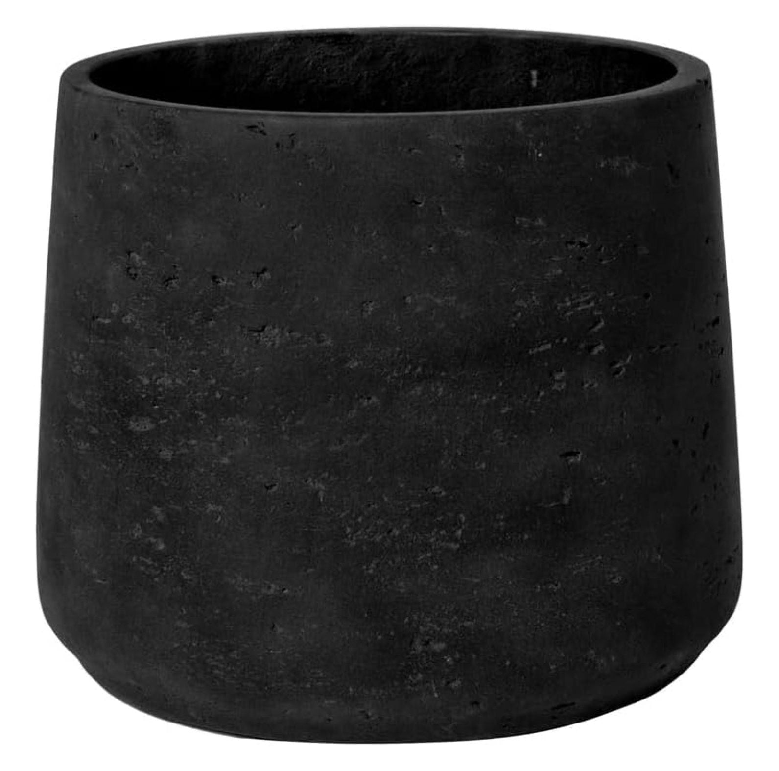 Black Washed Fiberstone Planter Indoor and Outdoor Flower Pot 8" H x 9" W