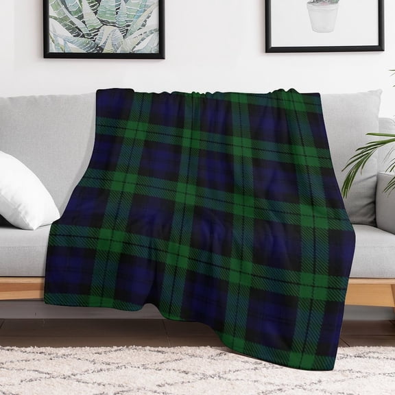 The Black Watch Tartan Plaid Blanket 40"x50" Anti-Pilling Flannel Throw Blanket Lightweight Soft Fleece,All-Season Couch And Bed Blanket for Home Travel Made in the USA