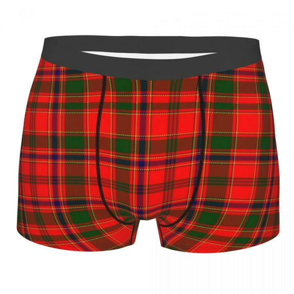 Black Watch Tartan Underwear Male Sexy Print Customized Scotland Plaid Gingham Boxer Briefs Shorts Panties Soft Underpants