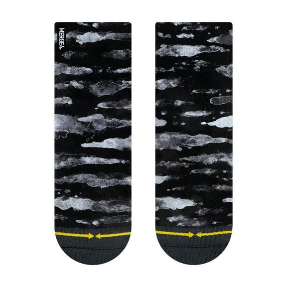 Black Water Color Quarter Crew Sock