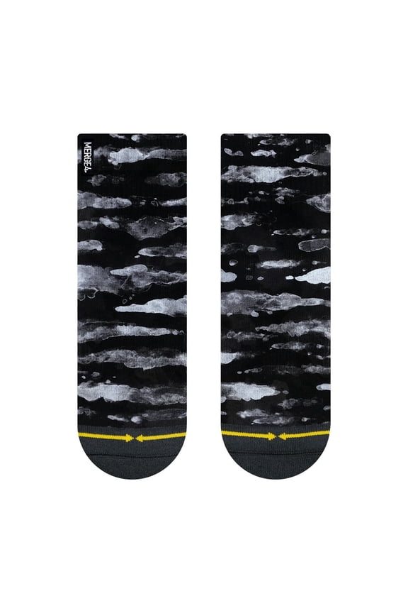 Black Water Color Quarter Crew Sock
