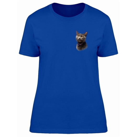 Black Watercolor Furry Kitten Tee Women's -Image by Shutterstock