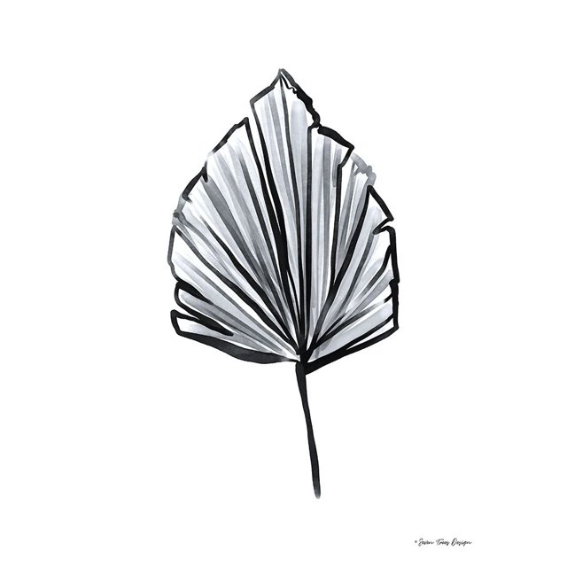 Black Watercolor Leaf by Seven Trees Design (24 x 36)
