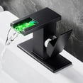 Black Waterfall Bathroom Faucet, Led Faucet Waterfall, Single Hole ...