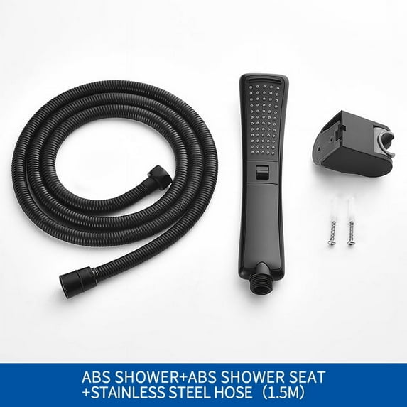 Black Waterfall Shower Head High Pressure Rain Shower Sprayer Set Water Saving Filter Sprayer High Quality Free Shipping (Whole Set)