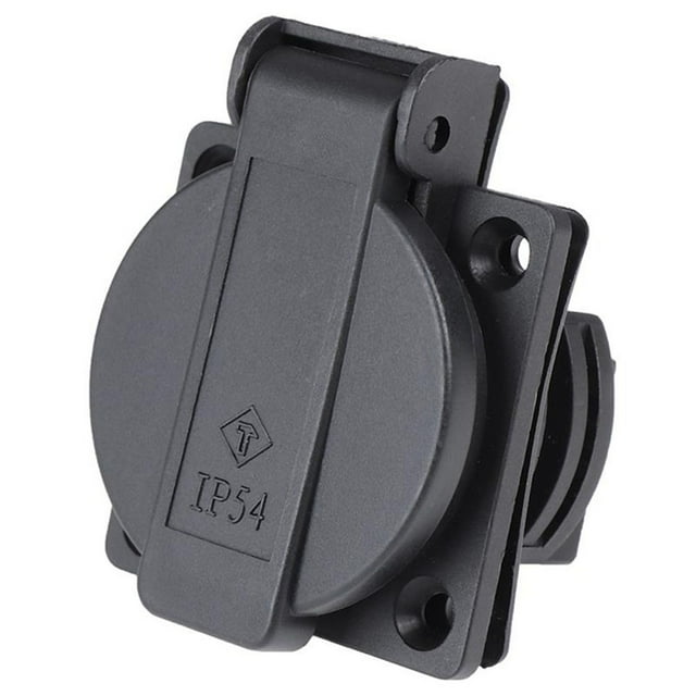 Black Waterproof Ac 250V German Standard Power Outlet Single Plug Wall