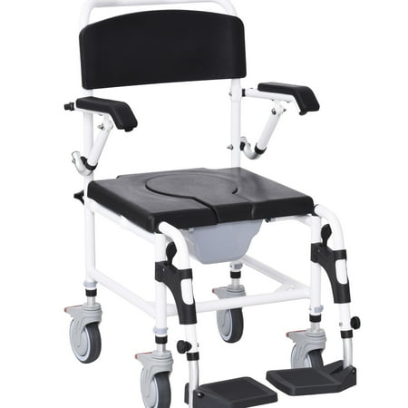 Black, Waterproof Design - Adjustable Armrests and Seat - In Home Showering - Comfortable Showering Solution