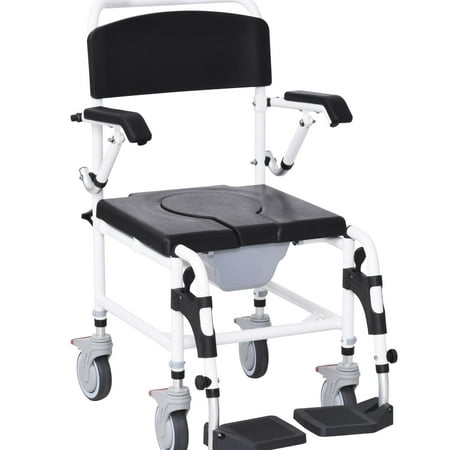 Black, Waterproof Design - Adjustable Armrests and Seat - In Home Showering - Comfortable Showering Solution