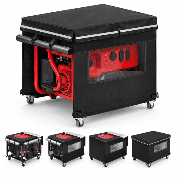 Black Waterproof Generator Cover, 38x28x27 Inches, For Running Generators