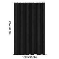 Black Waterproof Shower Curtain Thickened Polyester Fabric Bathroom Partition 47" W x 71" L