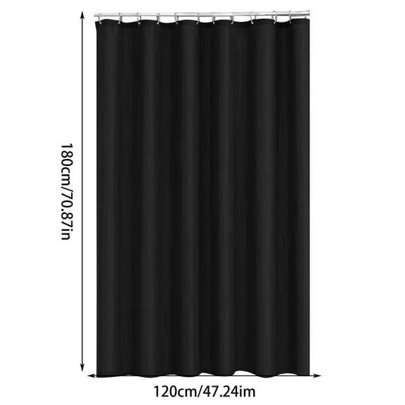 Black Waterproof Shower Curtain Thickened Polyester Fabric Bathroom Partition 47" W x 71" L
