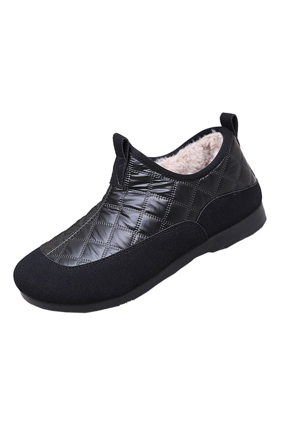 Black Waterproof Snow Boots For Women With Slip-Resistant Sole Korean Style Warm And Comfortable For Winter Wear