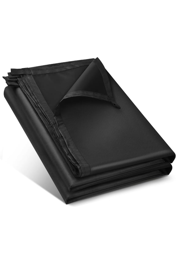 Black Waterproof Tarp Cover for Outdoor: Multi-Purpose Oxford Tarpaulin with Reinforced Webbing Loops for Camping Boat Pool Roof Tent - Durable and Tear Resistant (5ftx10ft)