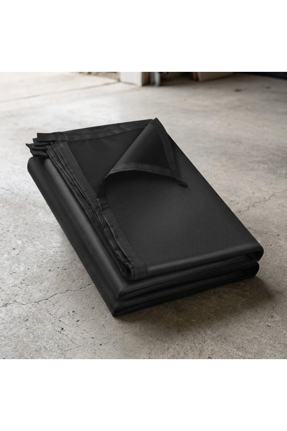 Black Waterproof Tarp Cover for Outdoor: Multi-Purpose Oxford Tarpaulin with Reinforced Webbing Loops for Camping Boat Pool Roof Tent - Durable and Tear Resistant