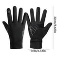 thumbnail image 1 of Black Waterproof Winter Gloves - Touchscreen Thermal Sports Men Women Three Sizes Field Gloves for Football, Soccer, Rugby, Cycling, Running M, 1 of 9