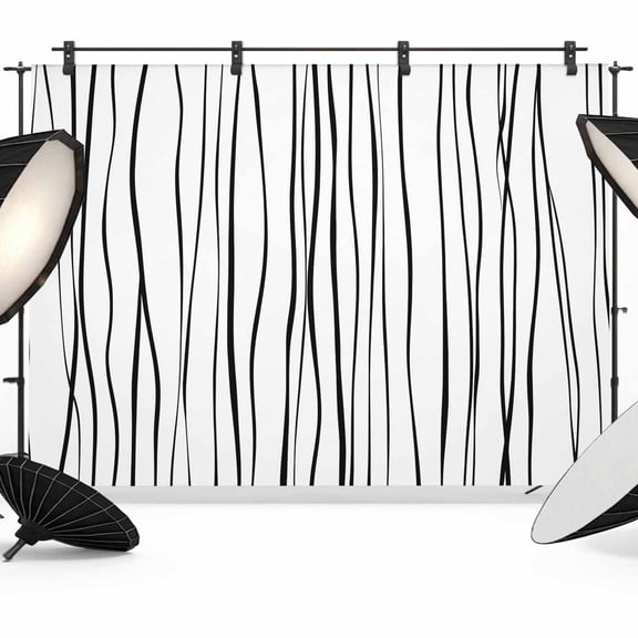 Black Wave Lines Photography Backdrop 7x5FT, Art Minimalist Abstract Texture Photo Backdrops, Background for Photography Studio Photo Studio Background, Back Drop for Photoshoot