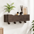 Wooden Rack Png Black Wave-Shape 4 Hooks Wooden Wall Mounted Coat Rack Entryway ...
