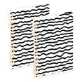 thumbnail image 1 of Black Wavy Lines Pattern 2-Piece A5 PP Notebooks, Adjustable Rings, 80g Paper, Diary Set, 1 of 8