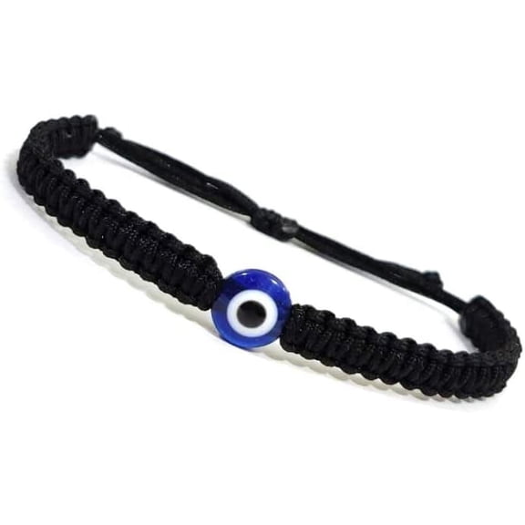 Black Weaved Kabbalah Bracelet (With Evil Eye) For Protection and Blessing, Vastu Yantra For Positive Energy/Well Being/Good Luck