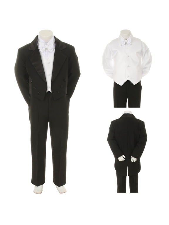 Black Wedding Formal Tuxedo Tail Suit 4 Baby, Toddler & Boy S M L XL 2T 3T 4T-20