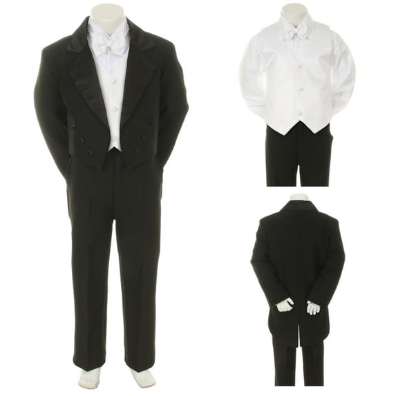 Black Wedding Formal Tuxedo Tail Suit 4 Baby, Toddler & Boy S M L XL 2T 3T 4T-20