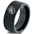 thumbnail image 1 of Black Wedding Band Gamer Tungsten Ring Dad Mommy and Me Grandma Jewelry 30th Birthday Mom, 1 of 8