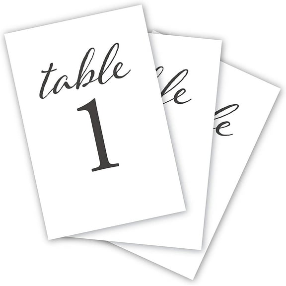 Black Wedding Table Numbers, 1-25, Centerpiece Decorations, Double Sided 4x6, Numbers and Head Table Card Included