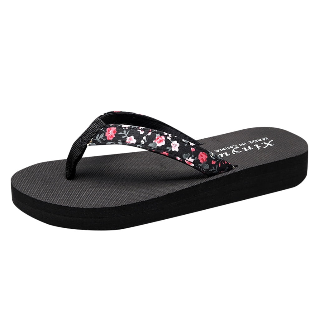 Black Wedge Flip Flops For Women HSMQHJWE Women Platform High Heel Wedge Slides Flip Flop