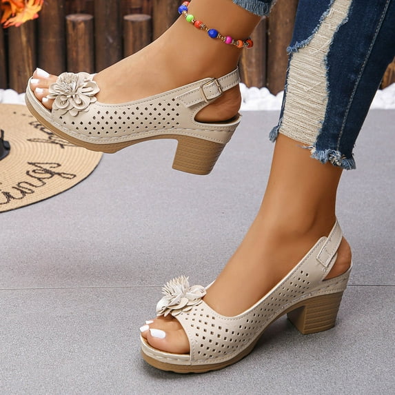 Black Wedges Strappy Heels for Women Dressy Open Toe Comfort Block Heel Dress Shoes for Prom Party Wedding