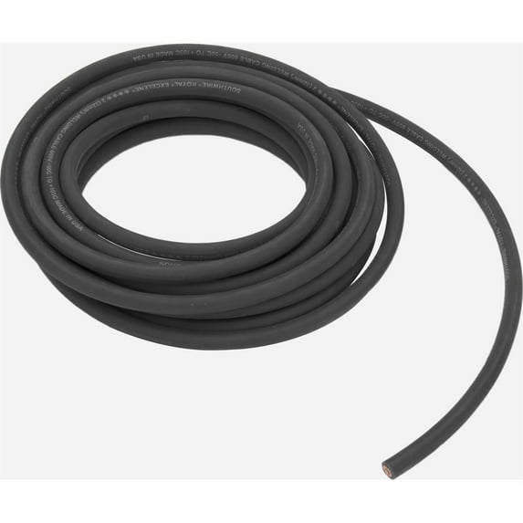 Black Welding Cable - Battery Cable, 25 Foot, 2ga