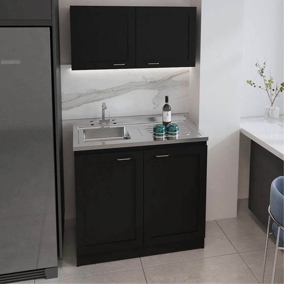 Black Wengue Cabinet Set / Ample Countertop for Work