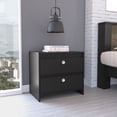 thumbnail image 1 of Black Wengue Rectangle 2-Drawer Nightstand,Black Particle Board Furniture Bedroom Nightstands, 1 of 7