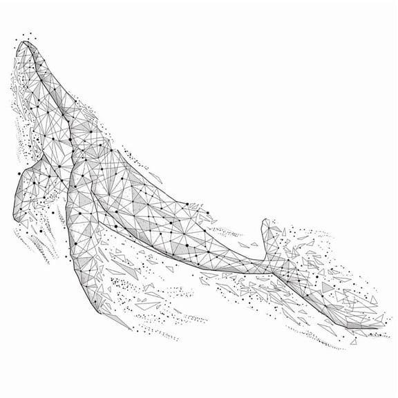 Black Whale Geometric Pattern Self-Adhesive Wallpaper - Modern Waterproof Wall Decor for Home