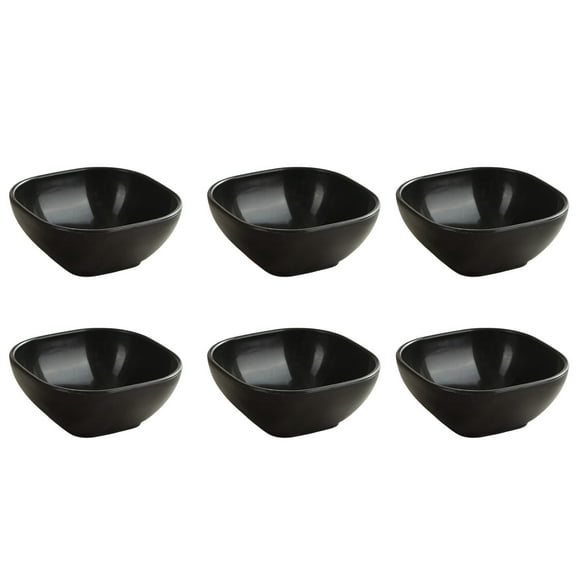 Black Wheat Straw Dish Black Wheat Straw 4-Inch Square Condiment Dishes, 6-Pack Biodegradable Sauce Plates for Snacks Dips and Parties, Eco-Friendly Material Eco-Friendly Plate