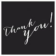 thumbnail image 1 of Black Whimsical Thank You Square Favor Labels, 40-Pack, 1 of 1